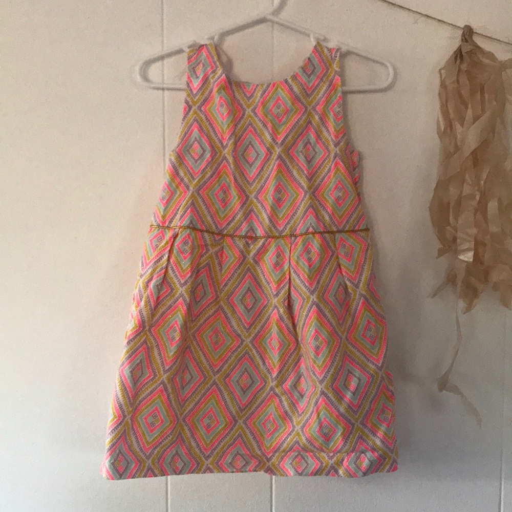 Neon dress with gold accents